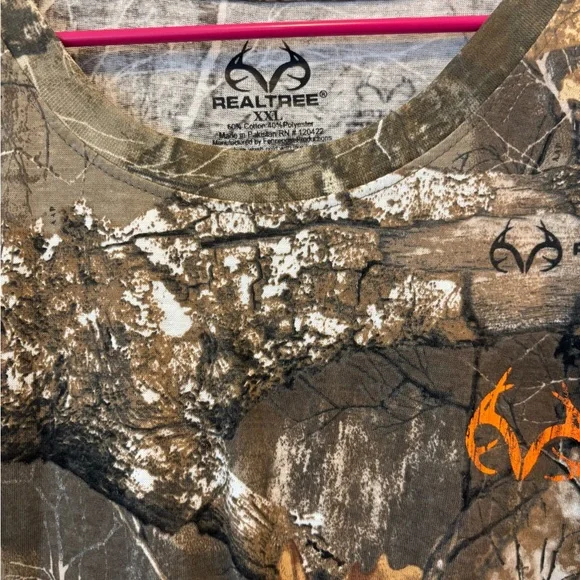 Realtree Camouflage Long Sleeve Shirt with Orange Logo - Picture 4 of 5